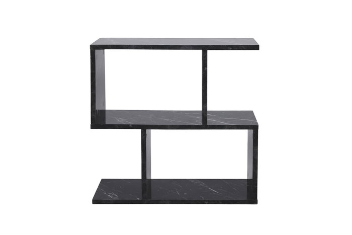 Hanah Home Mesa Auxiliar Life Negro Marble 60x60x20 cm Tablero Melamina Estante 27 cm